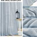 Dusty Blue Linen Curtains 84 Inches Long for Living Room 2 Panels Set Back Tab Farmhouse Boho Light Filtering Semi Sheer Stone Blue Curtains Grey Blue Drapes for Bedroom Vintage Country Decor
