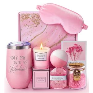 Birthday Gifts for Women, Unique Spa Gift Basket Set for Mothers Day, Valentines Day - Christmas Gifts for Women, Mom, Friends Female, Sister, Her, Girlfriend, Wife, Teacher, Nurse