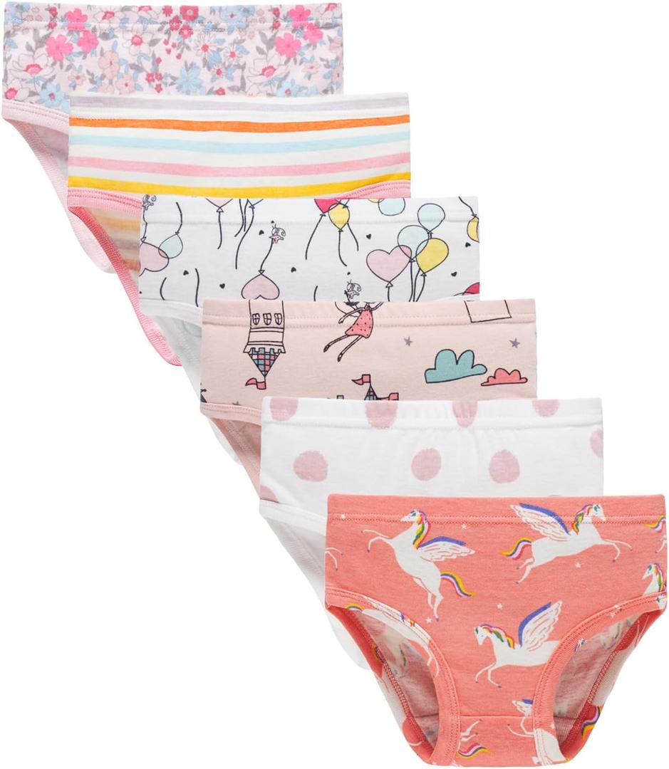 Sladatona Little Girls Soft Underwear Toddler Kids Breathable Comfort Panties (8, Apricot Red)