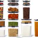 Rubbermaid Brilliance 14-Piece Food Storage Container Set with Scoops Airtight BPA-Free for Kitchen and Pantry Organization