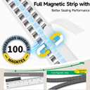 HOFUDON Upgraded Magnetic Screen Door Mesh, Full Strip Magnets, Heavy Duty Fiberglass Mesh, Door Screen Magnetic Closure for Single Door Size 32 x 80 Inch, Screen Door Size 35 x 82 Inch White