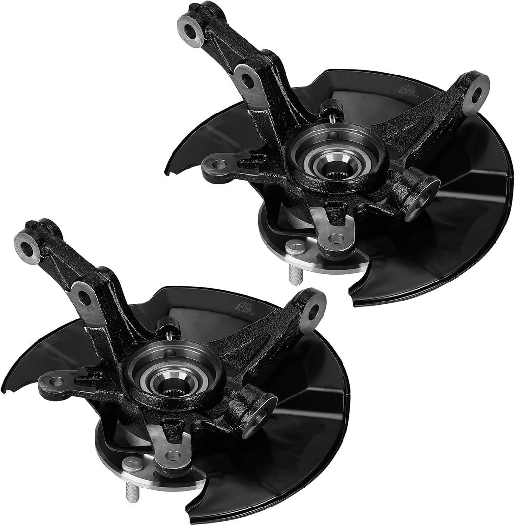 Front Steering Knuckles & Wheel Bearing Hub Assembly Fit for Honda Civic 2006-2011 1.3L 1.8L(without Si Model, Not fit 2.0L) Replace for 698450 698451 698-450 698-451 Left Side and Right Side