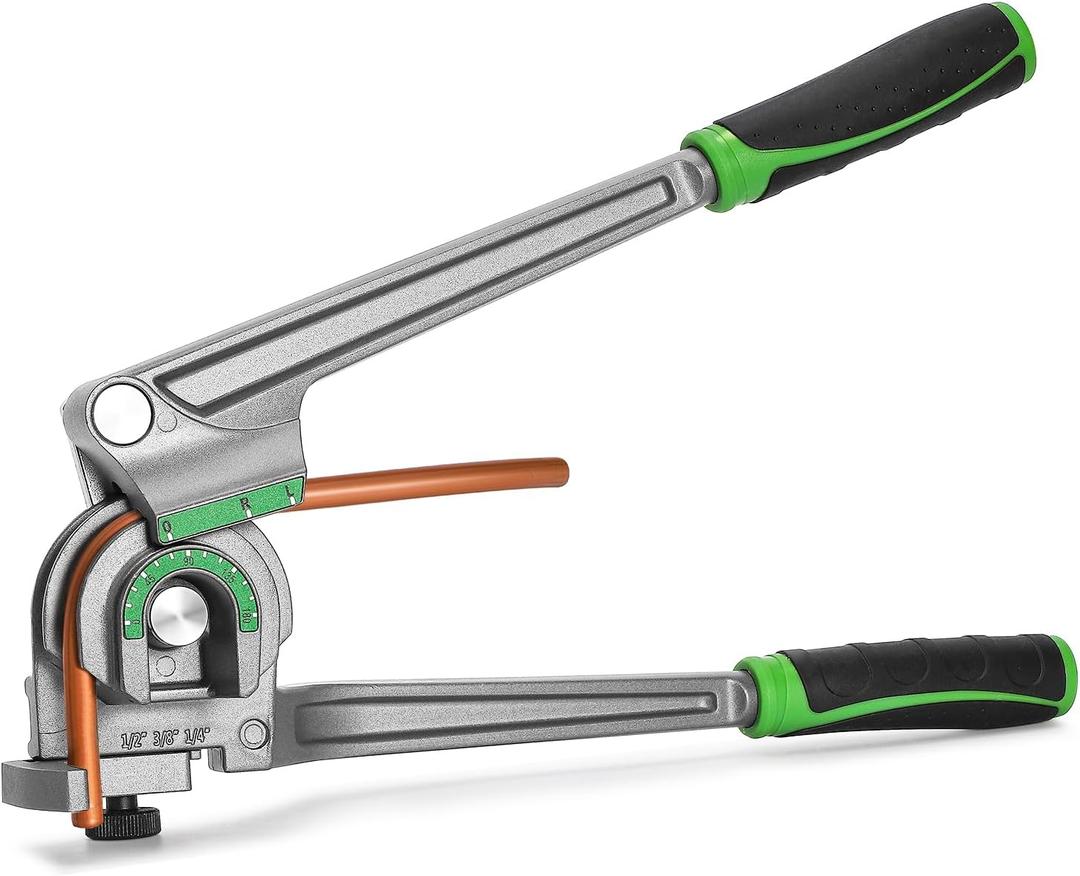 Antstone 1/ 4” 3/ 8” 1/ 2” O.D. Tubing Bender 3 in 1 Tube Bender 180° HVAC Copper Aluminum Tubes Bending Tool for Air Conditioning Refrigeration Repair