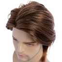Mens Brown Wig Short Fluffy Natural Hair Synthetic Halloween Cosplay Costume Party Full Wigs