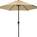 Sunnyglade 9FT Outdoor Patio Umbrella, Market & Table Umbrella with 6 Sturdy Ribs and Crank System, Fade-resistant & Waterproof for Garden Backyard Poolside Deck