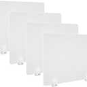4PCS Acrylic Desk Dividers - 23.6L x15.8W White, Office Privacy Partitions with Clamps, Plexiglass Protective Shields for Offices Schools Call Centers