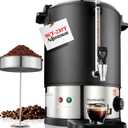 100 Cup Commercial Coffee Urn with Temp Control, 1500W Extra Large Coffee Maker Double Insulated 304 Stainless Steel Coffee Dispenser Hot Water Urn with for Home Party Office Catering (8L/50cups)