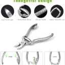 BEZOX Heavy Duty Podiatrist Toenail Clippers for Thick and Ingrown Nails, Stainless Steel Toe Nail Clipper, Pordiatry Ingrwon Toenail Tools - Silver