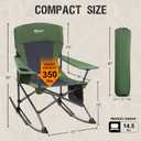 Portal Outdoor Rocking Chair Camping Folding Portable Rocker with Cup Holder Side Pocket Carry Bag, Support 350LBS (Green), Standard