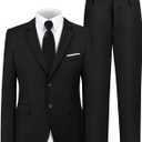 Yavakoor Boys 4 Piece Suit Formal Outfit Kids Wedding Dress for Big Boy Black Suits Size 20