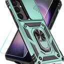SunStory Phone Case for Samsung Galaxy S24 Plus / S25 Plus Case with HD Screen Protector & Kickstand & Slide Camera Cover,Phone Case for S24 Plus / S25 Plus 6.7", Green