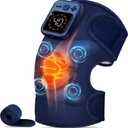 KingPavonini Cordless Knee Massager for Pain Relief, Newly 4 Motors Vibration, 5 Heat Levels, 6 Massage Modes, Knee Heating Pad for Knee Pain, Heated Knee Massager Brace, Gifts for Mom Dad (Blue 1.0)