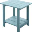 Double Adirondack Side Table Weather Resistant, Outdoor Rectangular End Table for Adirondack Chair, Aruba