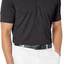 Men's Golf Short Sleeve Solid Ottoman Polo Shirt, Black, X-Large