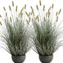 3ft Faux Onion Grass Set of 2, Indoor Outdoor Artificial Plant and Greenery