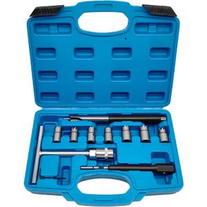 11PCS Diesel Injector Seat Cutter Tool Set Compatible with Mercedes-Benz CDI BMW Ford, Cutter Flat Reamer Repair Tool with Flat Reamer Angled Reamer Hex Key Cleaner Disassemble Tool Kit