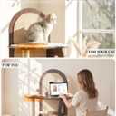47" Wood Cat Tree, Modern Cat Tower for Large Cats, Wide Stable Base