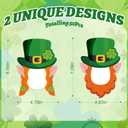 2 x 50Pcs St. Patrick's Day DIY Cutouts, March Leprechaun Hat and Beard Paper Cutting Green Irish Bulletin Board Decor with DIY Photo Space for Classroom Party Wall Decor
