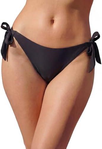 Whalelle Bikini Bottoms for Women Tie Side Bathing Suit Bottom Swimsuit Bottom with Medium Coverage, S