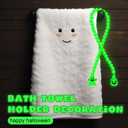 2 x Cunno Halloween Glow in The Dark Bead Decoration for Tiered Tray Ghost Pumpkin Plastic Luminous Beads String for Home Mantle Window Wall Hanging Decor Halloween Party Supplies,26.38 inch Long