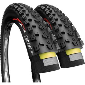 Fincci 27.5 x 2.25 Inch Mountain Bike Tire Foldable 57-584 60 TPI with Nylon Protection for All Mountain Enduro MTB Hybrid Bike Bicycle (Black)