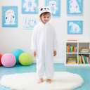 Animal Onesie Costumes for Kids Adults Cosplay Halloween for Boys Girls Womens Warm Plush One Piece (White)