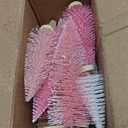 9Pcs Mini Christmas Trees Christmas Decor Artificial Christmas Decorations with 4 Sizes, Christmas Tree Bottle Brush Trees Christmas Table Decorations (Pink Light Pink White)