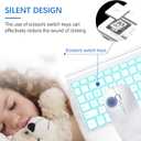 Wireless Keyboard and Mouse Ultra Slim Combo, 2.4G Silent Compact USB 2400DPI Mouse and Scissor Switch Backlit Keyboard Set, for PC/Laptop/Windows/Mac/Gaming - Matte White