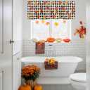 Kitchen Cafe Valance Curtain for Small Windows,Thanksgiving Farm Harvest Rod Pocket Blackout Curtains,Fall Maple Leaves on Buffalo Plaid Darkening Window Treatment for Living Room Bedroom Bathroom (54"W x 18"L (Pack of 1), Multi Color)