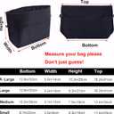 Time Wing Handbag Tote Purse Organizer Insert Bag Liner Shaper Divider Zipper 11 Pockets Compartments Large Black