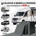 12 Packs Camper/RV Leveling Blocks Suitable for 4 Wheels Interlocking and Anti-Slip Design with Carrying Bag Heavy-Duty for Camper Travel Trailer Grey