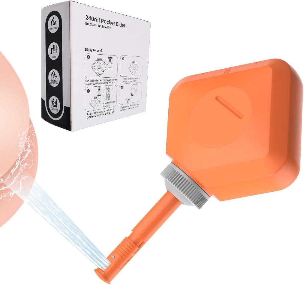 Portable Bidet for Toilet or Travel Handheld Bidet for Postpartum Perineal Care,Hemorrhoid Treatment,and Baby,Elderly,Sprayer,Bio, Personal bidets (Orange)