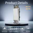 Thunderway 3 Way Decorator Light Switch- Electrical Rocker Paddle Wall Switch, 15 Amp 120V/277V Modern On and Off Switches, Residential Grade, UL Listed, Matte White10 Pack