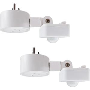 Motion Sensor Switch Indoor Plug in Motion Sensor Light Sockets Adjustable Motion Activated Detector Plug Outlet for Basement,Garage,Pantry (2 Pack)