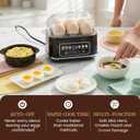 Elite Gourmet Digital Egg Cooker, 6 Egg Capacity, Soft/Medium/Hard Boiled, Onsen Tamago, Poach & Omelet, One-Touch Menu, Audible Alert On/Off, Auto Shut-Off, Black