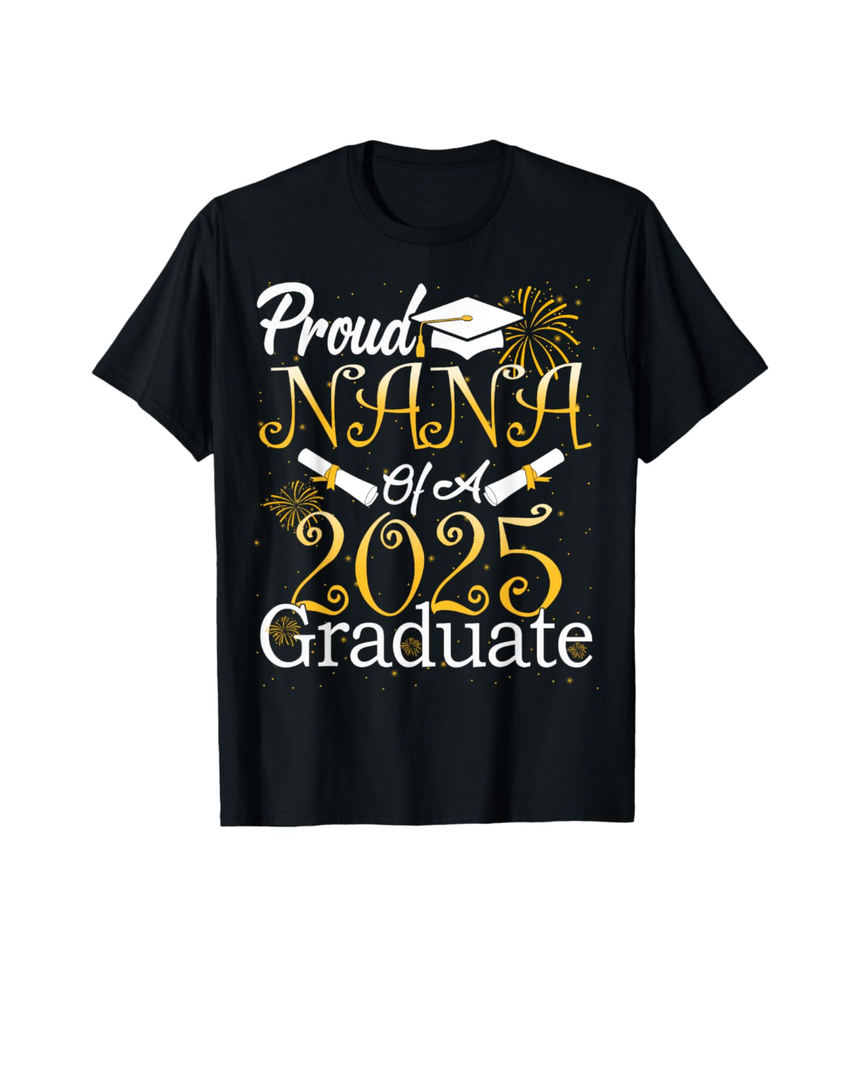Proud Nana of a Class of 2025 Graduate Nana Senior 2025 T-Shirt 3XL Purple