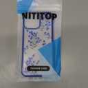 NITITOP Compatible with iPhone 11 Case Clear Cute Floral Flower Branch Leaves Pattern for Women Girls Color Frame Slim Shockproof Durable Protective Phone Cover - Blue