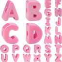 26 Pcs Cute Large Pink Letter Beads, 20mm Jumbo Square Acrylic Letter Beads, Big Letter Beads for Bracelets, Necklaces, Bagcharms, Shoelaces, Keychains, Lanyards, Letter Charms for Craft