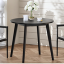 HOOBRO Bamboo Dining Table, Round Dining Table for 2, 27.5" Kitchen Table for Small Space, Writing Table, Easy to Assemble, for Dining Room, Living Room, Office, Kitchen, Apartment, Black BK71CZ01G1