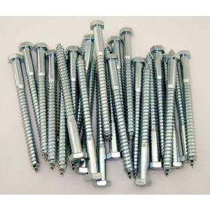 (50) Hex Head 3/8 x 6 Lag Bolts Zinc Plate Wood Screws