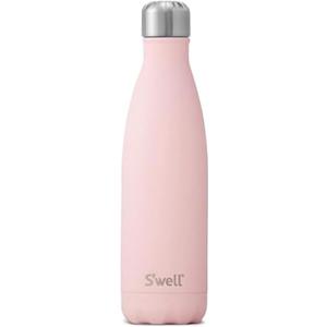 S'well Stainless Steel Water Bottle, 17oz, Pink Topaz, Triple Layered Vacuum Insulated Containers Keeps Drinks Cold for 36 Hours and Hot for 18, BPA Free, Perfect for On the Go