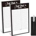 Thboxes 2 Pack Grocery List Magnet Pad for Fridge with Pen Holder, Total 120 Sheets Magnetic Note Pad for Fridge Full Back Magnet Shopping List, To Do List, Memo Notepads, 4.5x7.5(Simple Style)