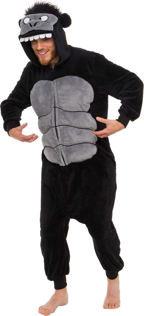 Funziez! Gorilla Costume - Adult Plush One Piece Animal (Large, Black)