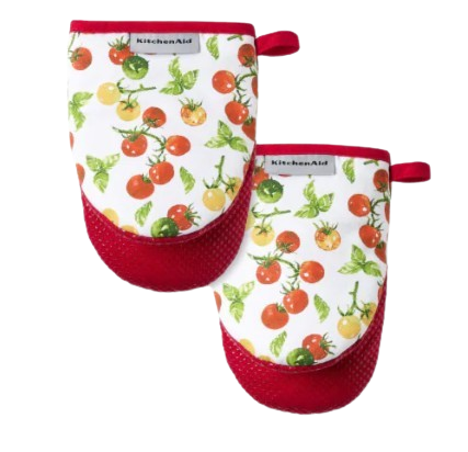 KitchenAid Printed Mini Oven Mitts - Tomato Basil 2 Pack KitchenAid Printed Mini Oven Mitts - Tomato Basil 2 Pack