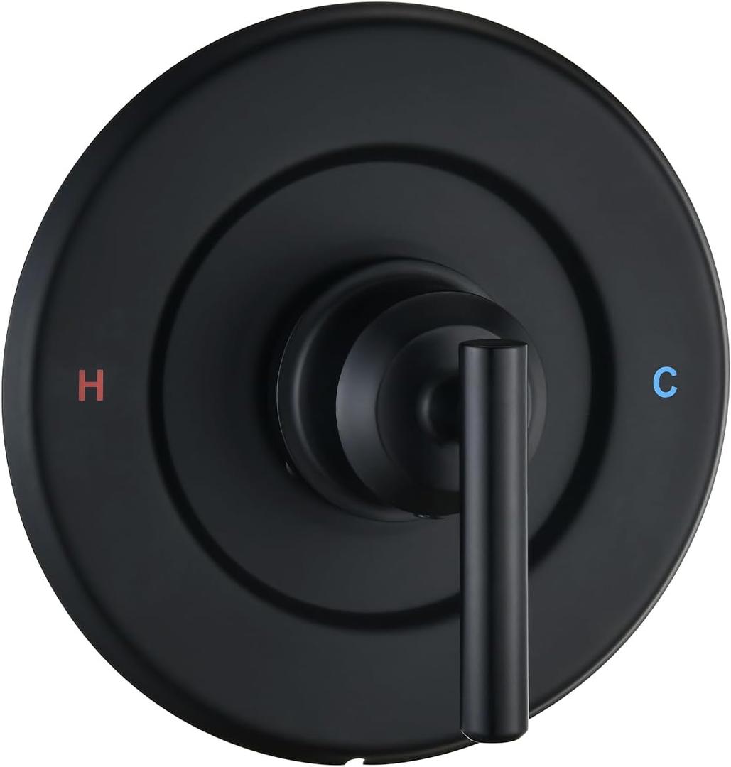 Replacement for Moen Posi-Temp Valve Only Shower Faucet Trim Kit (Valve& Catridge Not Inclued), Volume and Temperature Control Level Handle, Matte Black