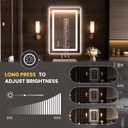 LOAAO 20"x34" LED Bathroom Mirror with Lights, Anti-Fog, Dimmable, Backlit + Front Lit, Lighted Bathroom Vanity Mirror for Wall, Memory Function