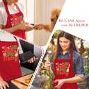 HUGANE Merry Christmas Baking Apron with Pockets, Gifts for Baking Lovers, Holiday Winter Snowflake Christmas Baker Waterproof Adjustable Cooking Apron for Kitchen Dishwashing Grilling