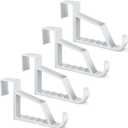Maitys Plastic Storage Hooks, 4 Pieces Multi Hanging Organizers for Coats, Towels, Bags, Hats, Scarves (White)