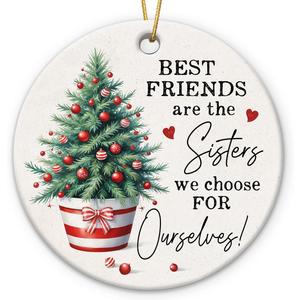 Friendship Christmas Ornaments 2025, Gifts for Friends, Soul Sisters, BFF, Work Besties, Ceramic Ornament for Christmas Decorations, Friendship Gifts for Xmas, Birthday
