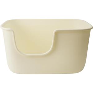 SpaceTime Extra Large Litter Box with High Sides & Low Entry,XL Anti-Splashing Kitty Litter Pan,Jumbo Multi Cat Litter Box,Tool-Free Assembly,Easy to Clean (White)